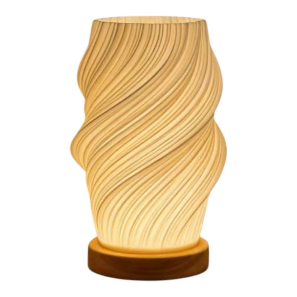 Lampada da tavolo LED Bianco Scandinava con paralume a spirale 3 colori di luce USB con telecomando 2,2 x 20,4 x 10 cm Lampada da lettura per comodino 1
