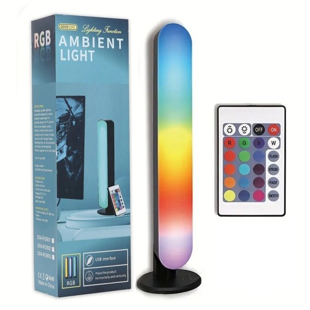Lampada da tavolo LED RGB intelligente 25x4x7 cm con telecomando Sincronizzazione con la musica Illuminazione per sala giochi TV e decorazioni per feste 1