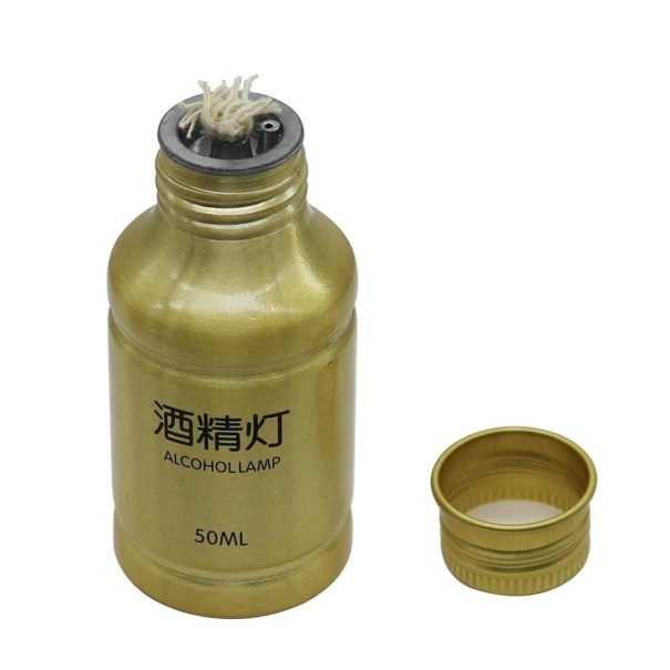 Lâmpada de álcool com pavios dourado