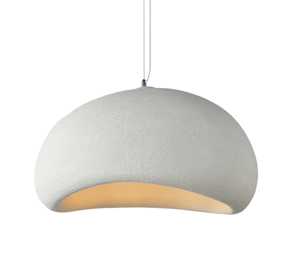 Lampada giapponese a sospensione con lampadina E27 bianca fredda Lampadario moderno minimalista in polistirene 90-260 V Lampada da soffitto arrotondata 150 x 80 cm bianco