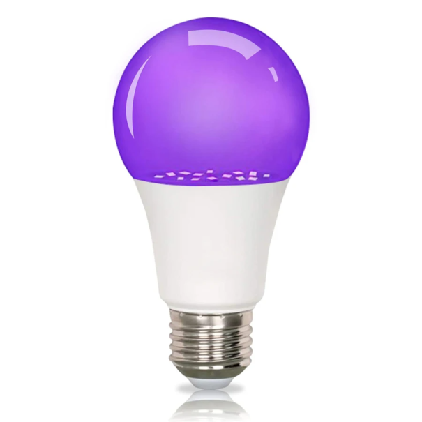 Lâmpada LED UV 9W com soquete E27 395–400 nm Luz Ultravioleta para decorações Cores reativas UV Iluminação para festas Aquários Detecção de substâncias 1