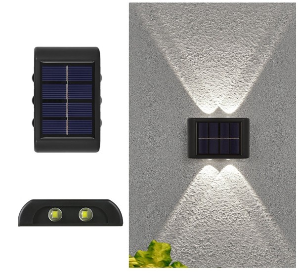 Lâmpada solar de parede 4 LED branco frio