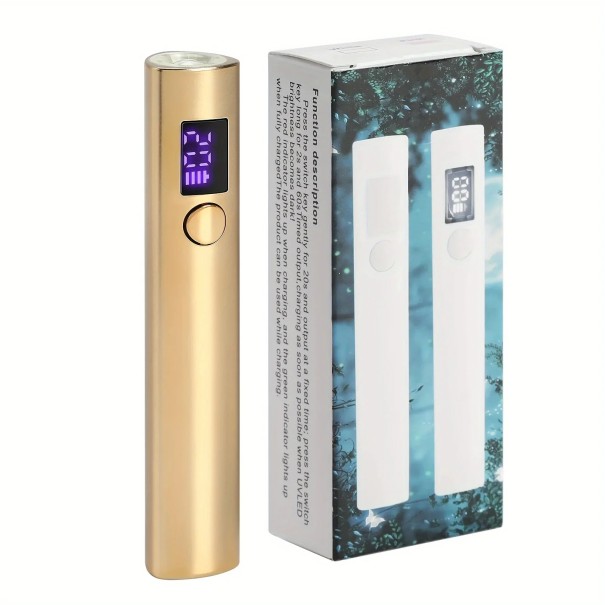 Lâmpada UV LED mini portátil 3W para secagem de unhas com carregamento USB 250 mAh Design compacto Temporizador 20/60 s Secagem rápida de vernizes em gel dourado