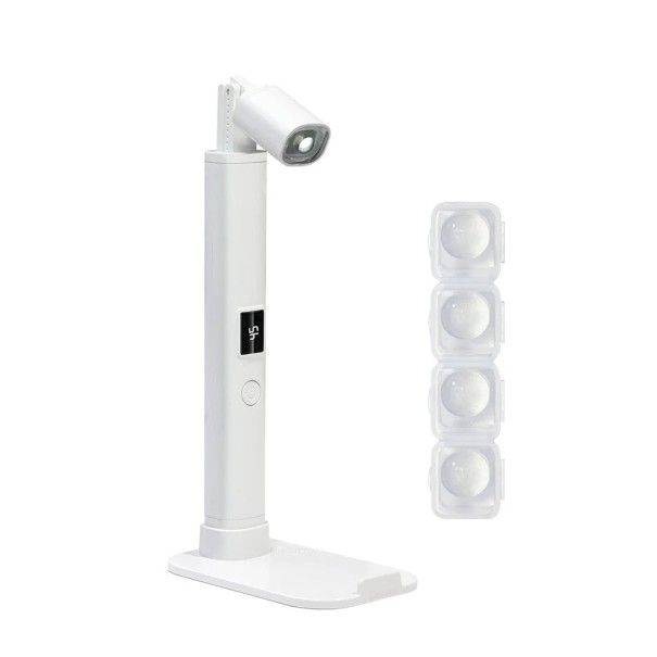 Lâmpada UV LED mini portátil de mesa Luz ultravioleta Recarregável 180mAh USB Inclinação ajustável 135° Temporizador 45/60s Suporte destacável 1