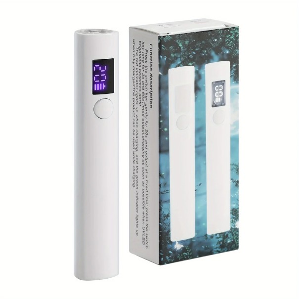 Lampada UV LED mini portatile 3W per asciugatura unghie ricaricabile USB 250 mAh Design compatto Timer 20/60 s Asciugatura rapida smalti gel bianco