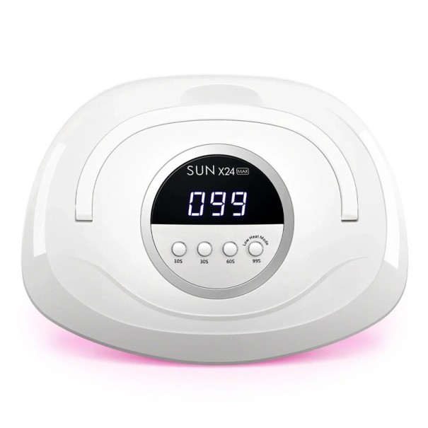 Lâmpada UV LED para unhas 84 LEDs com sensor automático e ecrã LED 4 tempos de cura Plástico ABS Branco Para unhas de gel e manicure 1