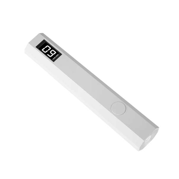 Lâmpada UV portátil manual 10 x 2 x 1,7 cm USB-C Lâmpada recarregável para unhas de gel e acrílico 20 s / 60 s modelagem branco