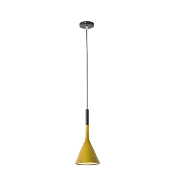 Lampadario LED sospeso a forma di piccolo campanello Design moderno Apparecchio E27 Sospensione regolabile Illuminazione decorativa per interni 90-260V giallo