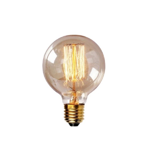 Lampadina a filamento G80 Forma rotonda Attacco E27 40 W 220 V Angolo di illuminazione 360° Vetro ambra Dimensioni 120 x 80 mm Per lampadari e lampade 1