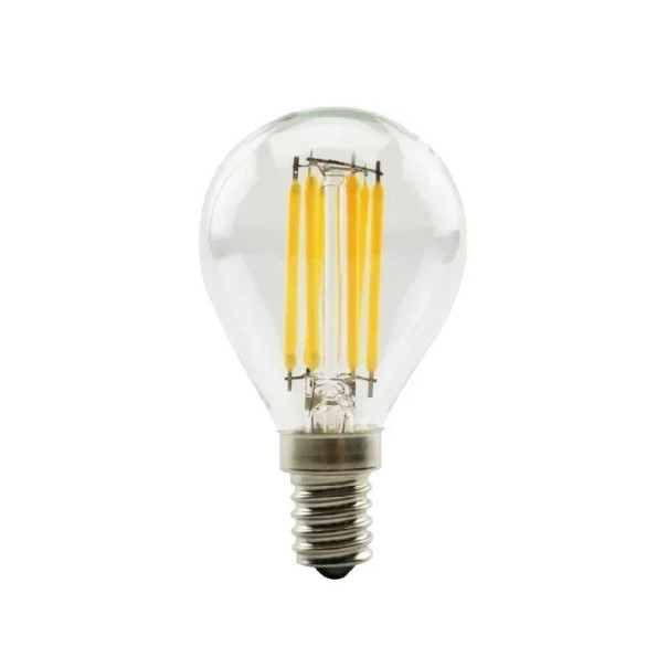 Lampadina LED a filamento G45 Piccola baia rotonda Attacco E14 8 W 220 V Dimensioni 75 x 45 mm Vetro trasparente Luce bianca fredda Per lampadari 1