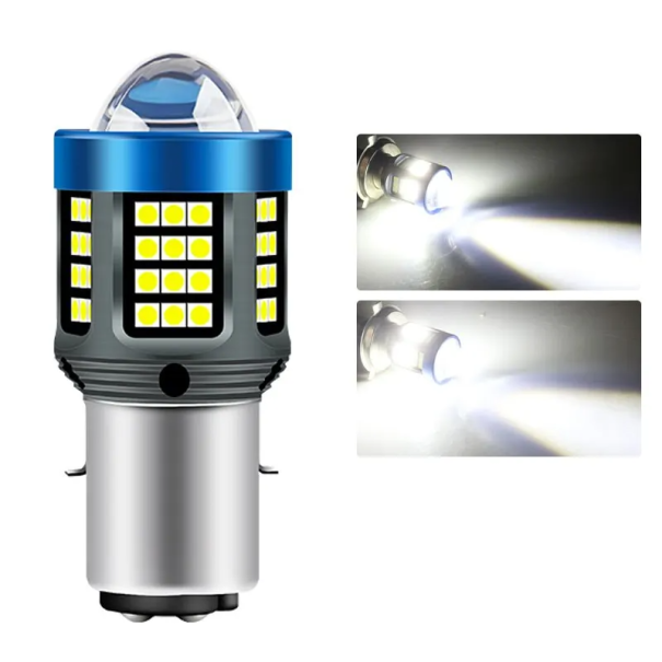 Lampadina LED per motocicletta BA20D 12 V Corpo in alluminio Luci per motocicletta ad alta potenza 20000 lm Luce diurna bianca Sostituzione della lampadina alogena bianco freddo