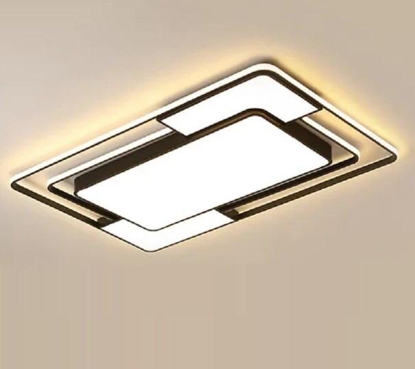 Lámpara de techo LED moderna de 98 W Lámpara de araña minimalista con cambio de temperatura de color Lámpara de araña rectangular regulable con control remoto 90 x 60 x 5 cm 1