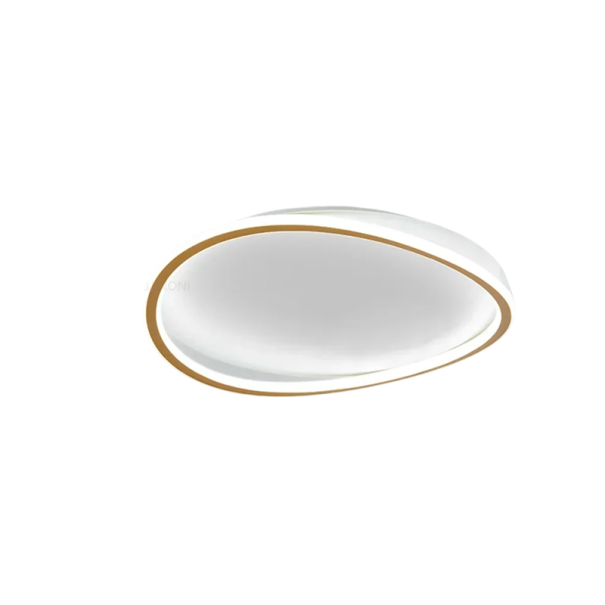Lámpara de techo LED moderna Diseño ovalado en diagonal Luz blanca fría Iluminación de bajo consumo 50W 90-260V Iluminación 5-8 m² 40×11 cm dorado
