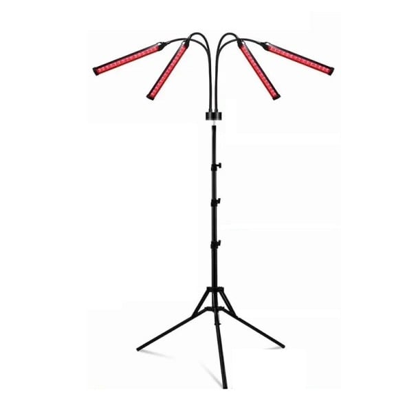 Lampe avec 4 lumières rouges 660nm 850nm Support télescopique 38-152cm Rotation 360° Thérapie musculaire Soulagement de la douleur Intensité réglable 1