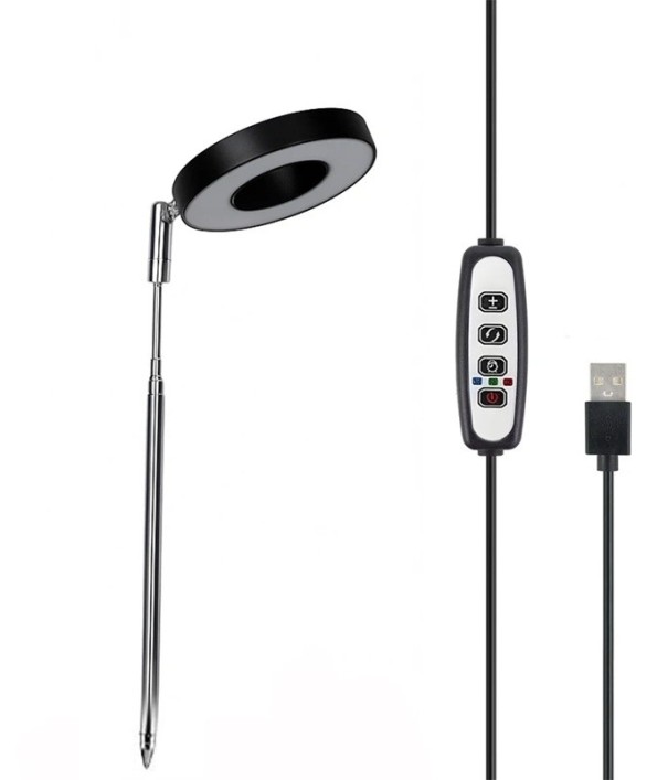 Lampe de culture LED télescopique Lampe réglable pour la culture des plantes avec tête rotative et régulation de l'intensité noir