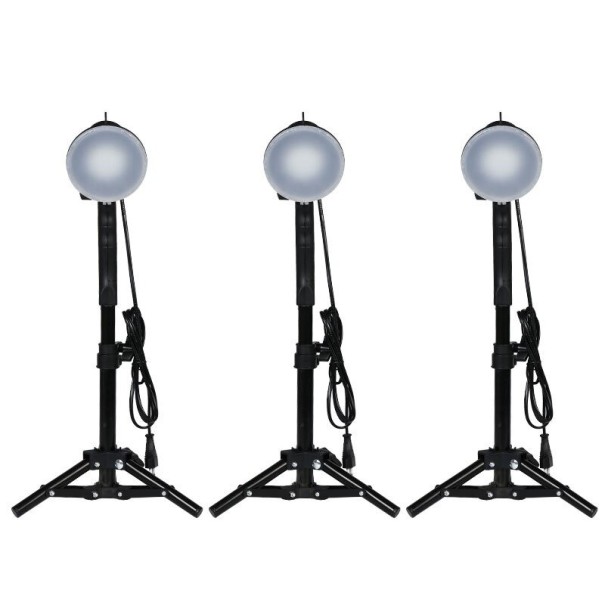 Lampe de studio avec trépied 3 pcs