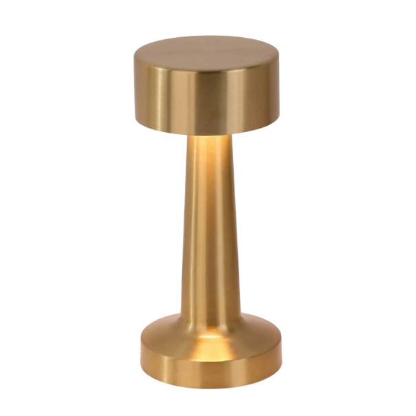 Lampe tactile rechargeable en métal 21 x 9 cm LED lampe de table USB-C 5V 3W 3 couleurs de lumière lampe décorative pour restaurant bar doré
