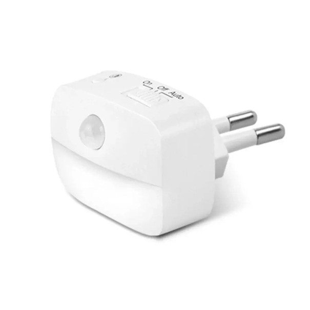 Lampka nocna LED do gniazdka 64 x 44 mm z czujnikiem ruchu Ciepła Zimna Naturalna biel Bezprzewodowa lampka dla dzieci ABS PC Sypialnia Korytarz 1