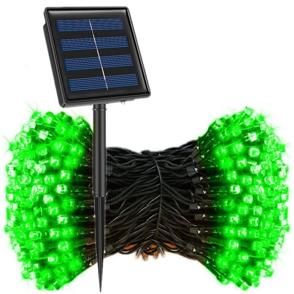 Łańcuch LED zewnętrzny 8m/30 diod z panelem słonecznym zielony