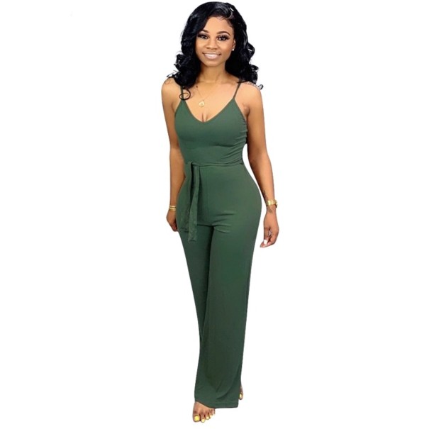 Lång jumpsuit för kvinnor G176 grön XXL
