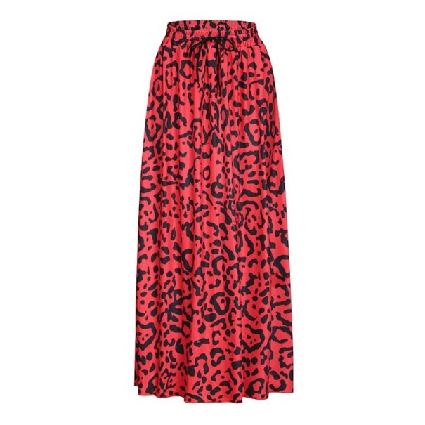 Lang nederdel til kvinder med leopardprint M 1
