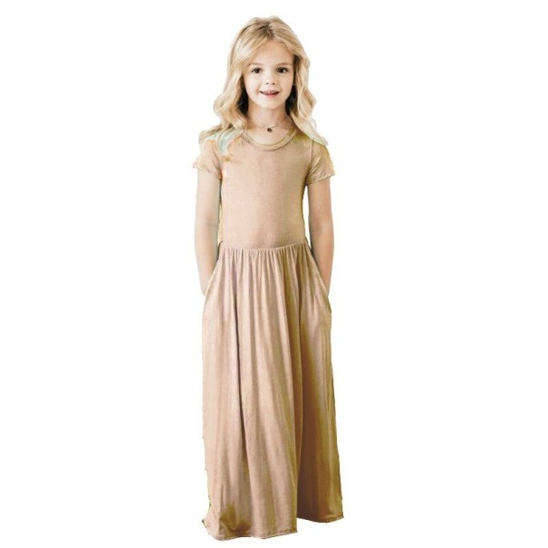 Lang pigekjole N84 beige 6