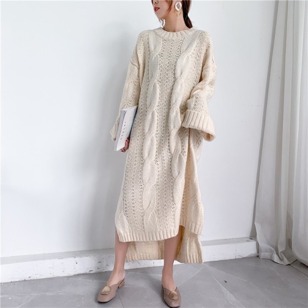 Lang sweater til kvinder beige