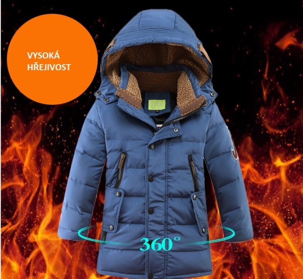 Lång vinterjacka för pojkar J2529