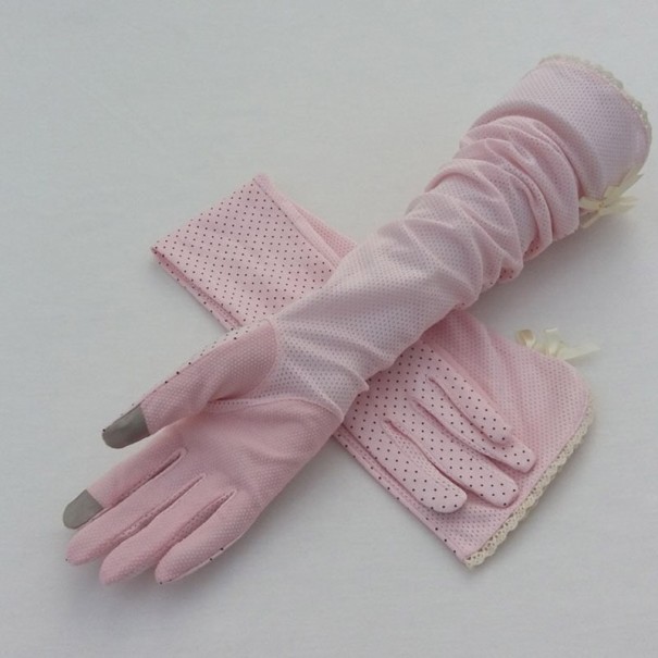 Långa damhandskar B1 rosa