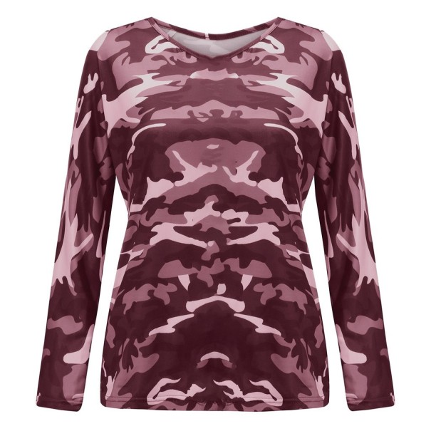 Langærmet camouflage-T-shirt til kvinder XXL 5
