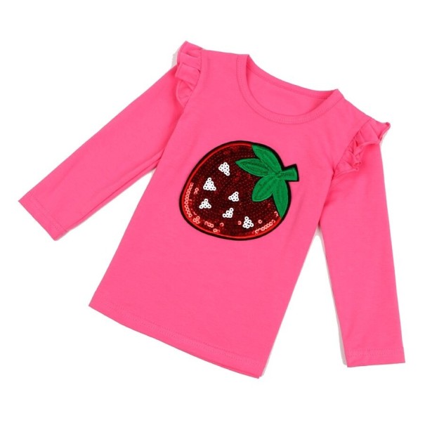 Langærmet T-shirt til piger B1628 mørkerosa 4