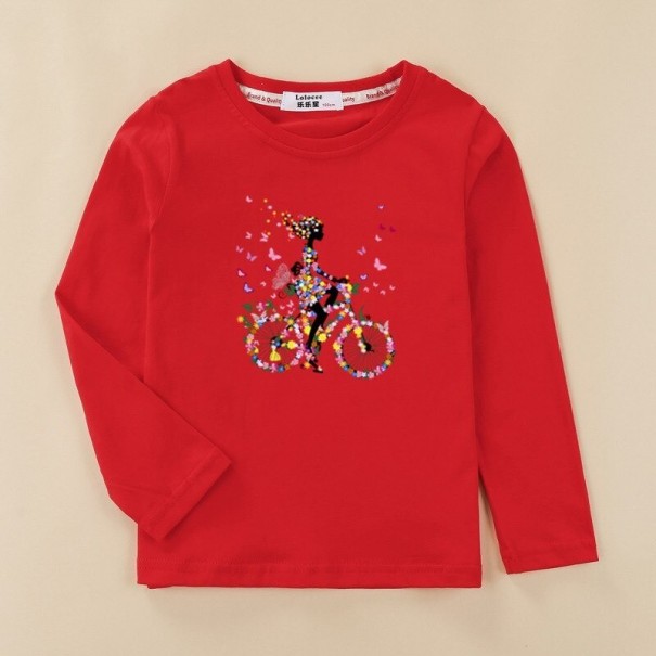 Langærmet T-shirt til piger T2507 rød 10