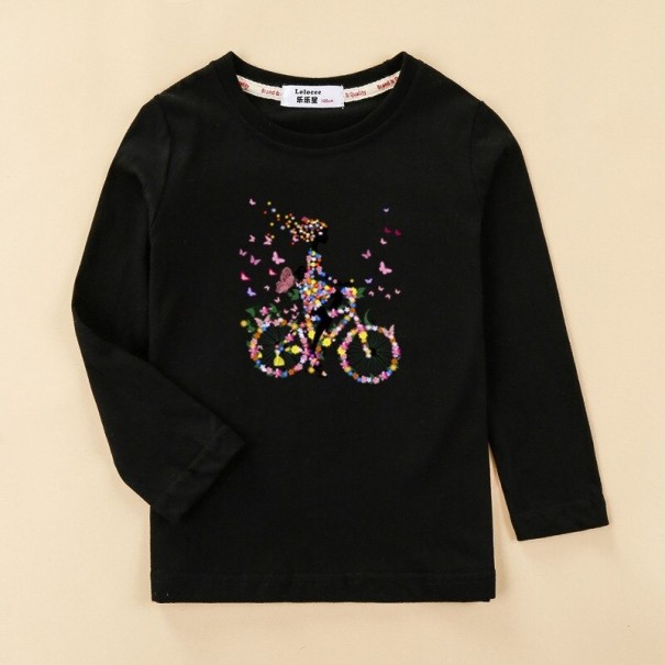 Langærmet T-shirt til piger T2507 sort 8