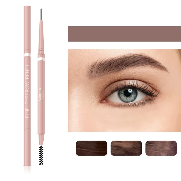 Langanhaltender, wasserfester Augenbrauenstift mit zwei Enden, 1,5 mm Präzisionsstift mit Bürste Minenlänge 2,6 cm Feinjustierung der Augenbrauenform Tägliches Make-up Milk coffee