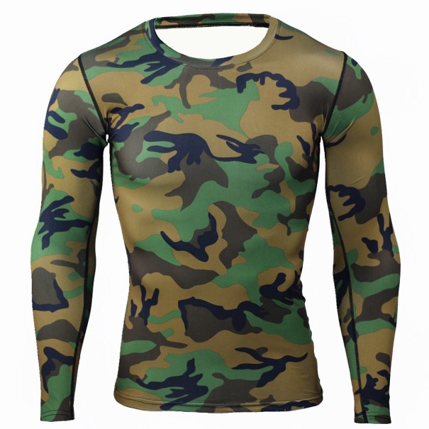 Långärmad army T-shirt för män J1464 grön M