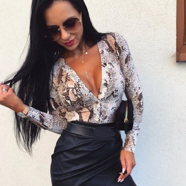 Långärmad bodysuit för kvinnor B681 XS 3