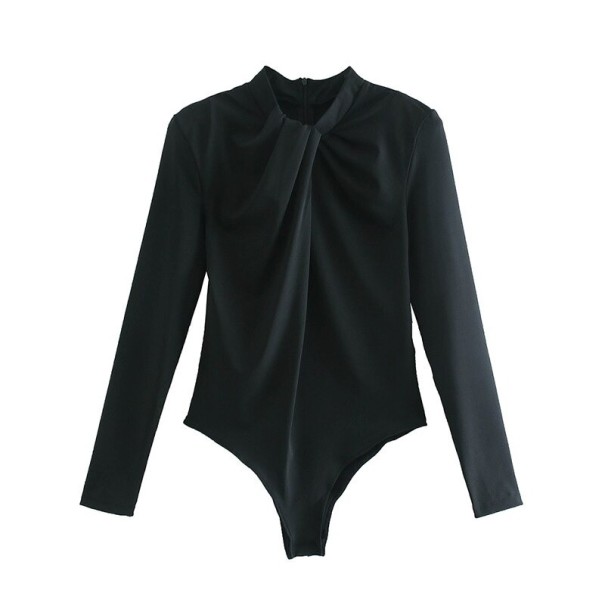 Långärmad bodysuit för kvinnor B727 svart M