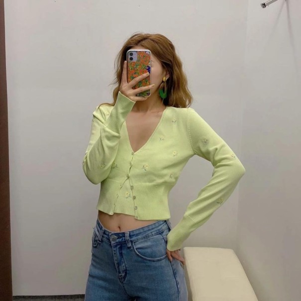 Långärmad crop top för kvinnor A2360