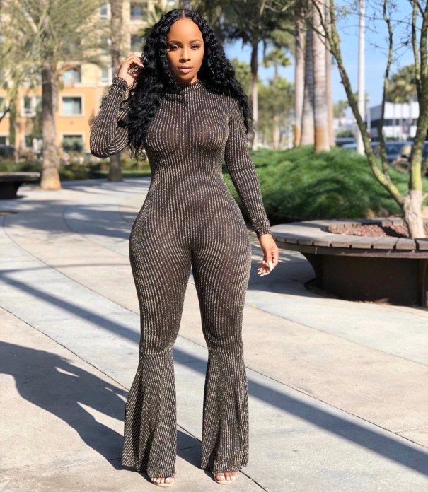Långärmad jumpsuit för kvinnor B835