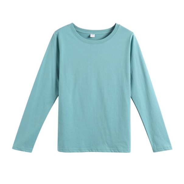 Långärmad T-shirt för kvinnor A984 turkos S