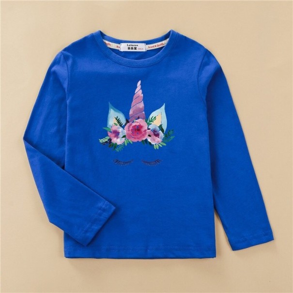 Långärmad T-shirt för tjejer A3149 blå 6