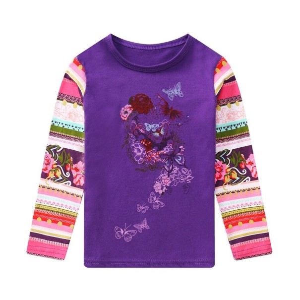 Långärmad T-shirt för tjejer T2542 lila 10