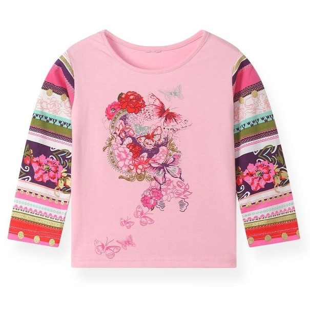 Långärmad T-shirt för tjejer T2542 rosa 6