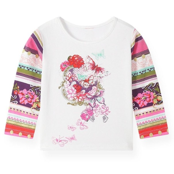 Långärmad T-shirt för tjejer T2542 vit 4