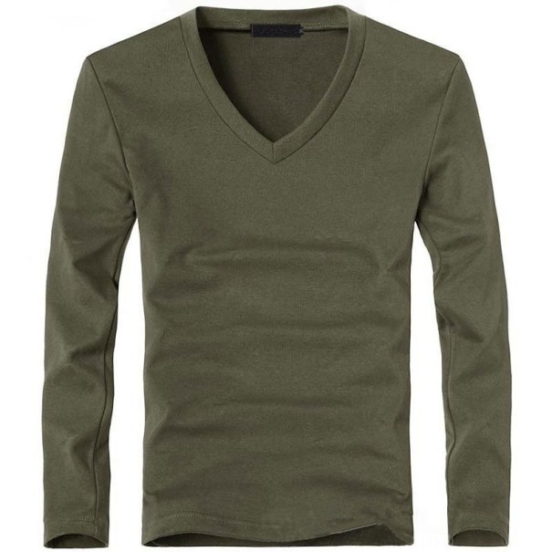 Långärmad T-shirt herr T2041 armégrön L 2
