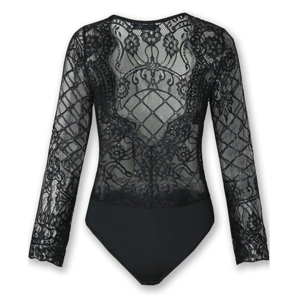 Langärmliger Spitzen-Body für Damen B815 M