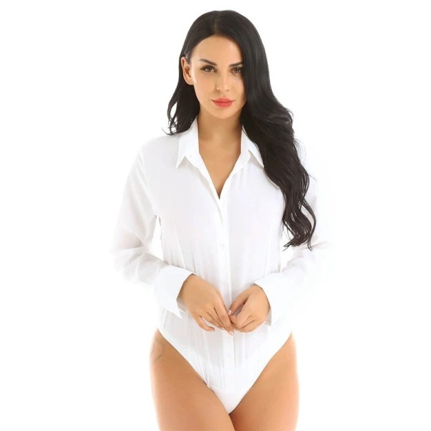 Langarmshirt-Body für Damen weiß S