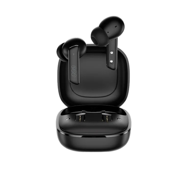 Langattomat Bluetooth-kuulokkeet mikrofonilla Handsfree-langattomat kuulokkeet latauskotelolla Kuulokkeet kumisilla nappikuulokkeilla Vedenpitävät musta