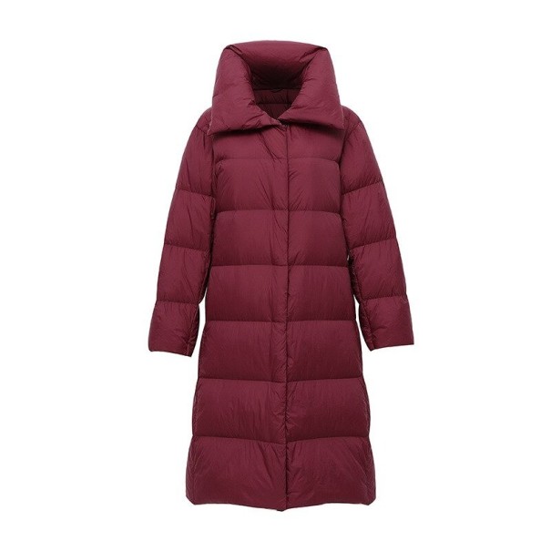 Lange Damen-Winterjacke P2530 weinrot L