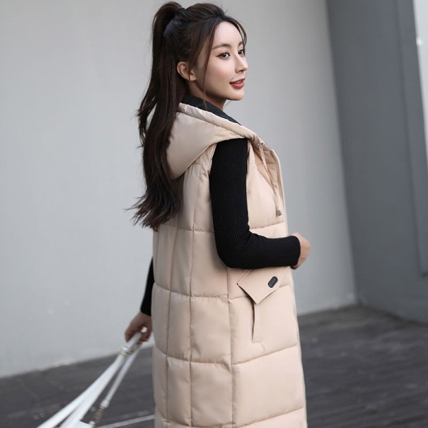 Lange Damenweste beige M